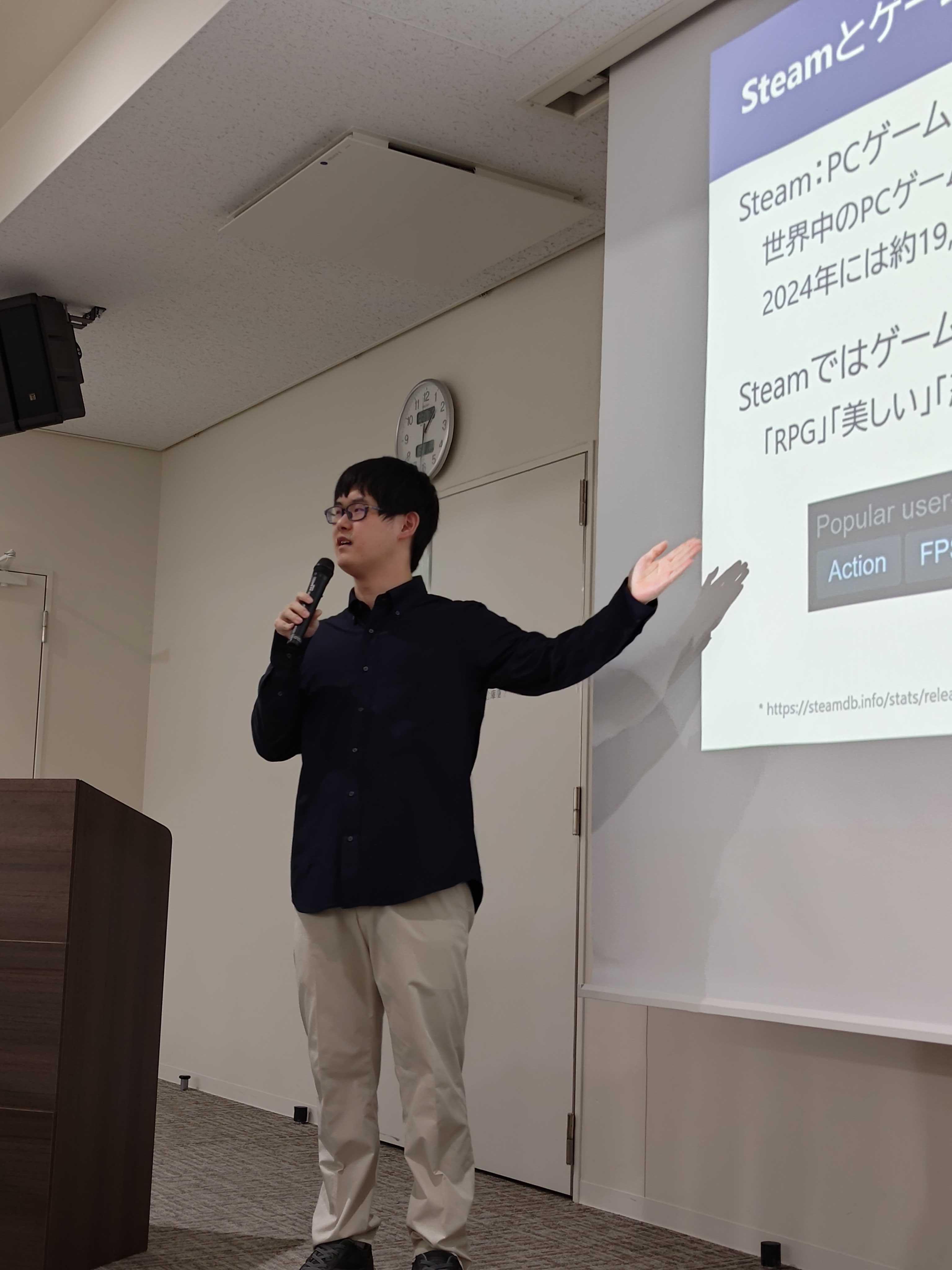 玉置 文人さんは、“<a href="//sdl.ist.osaka-u.ac.jp/pman/pman3.cgi?D=856" className="not-prose underline text-lime-500 hover:text-red-600">Steamにおけるタグ付与支援を目的としたゲームタグ推薦に向けて</a>”というタイトルで発表しました。